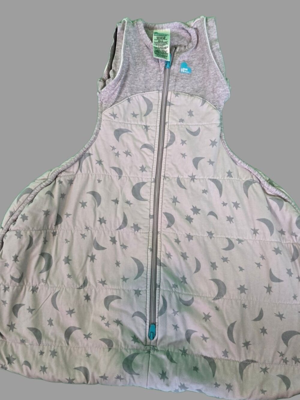 Love To Dream Sleep Suit Bag – gris clair avec lunes et étoiles